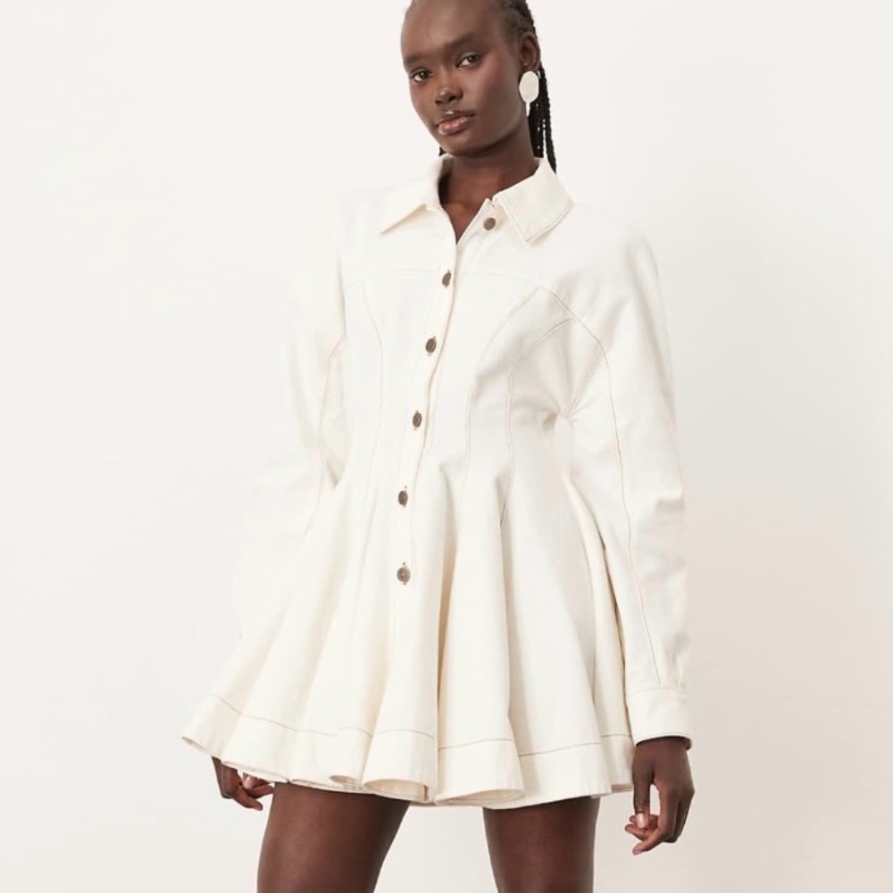 Sculpted denim mini dress